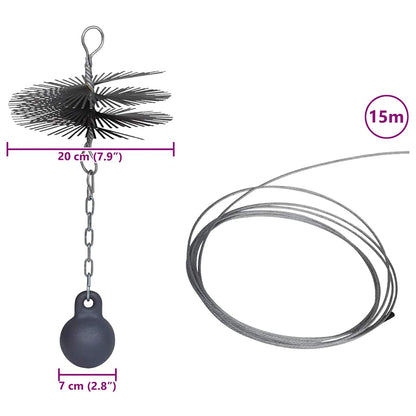 Round Chimney Cleaning Brush Dia. 20 cm