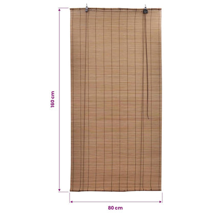 Brown Bamboo Roller Blinds 80 x 160 cm