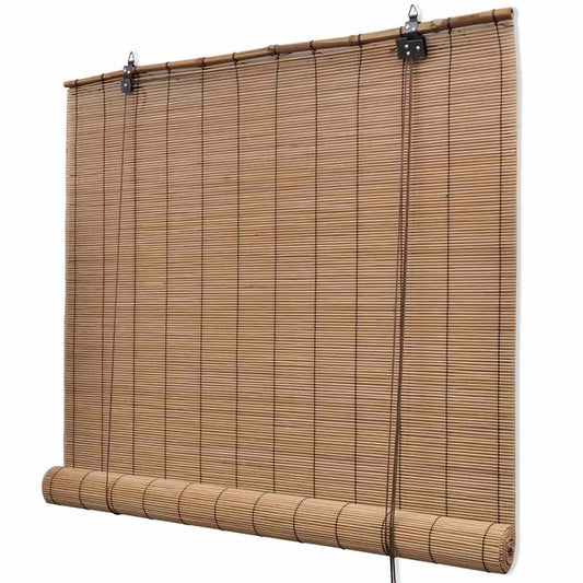 241327 Brown Bamboo Roller Blinds 100 x 160 cm