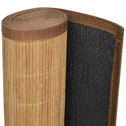 Rectangular Brown Bamboo Rug 150 x 200 cm