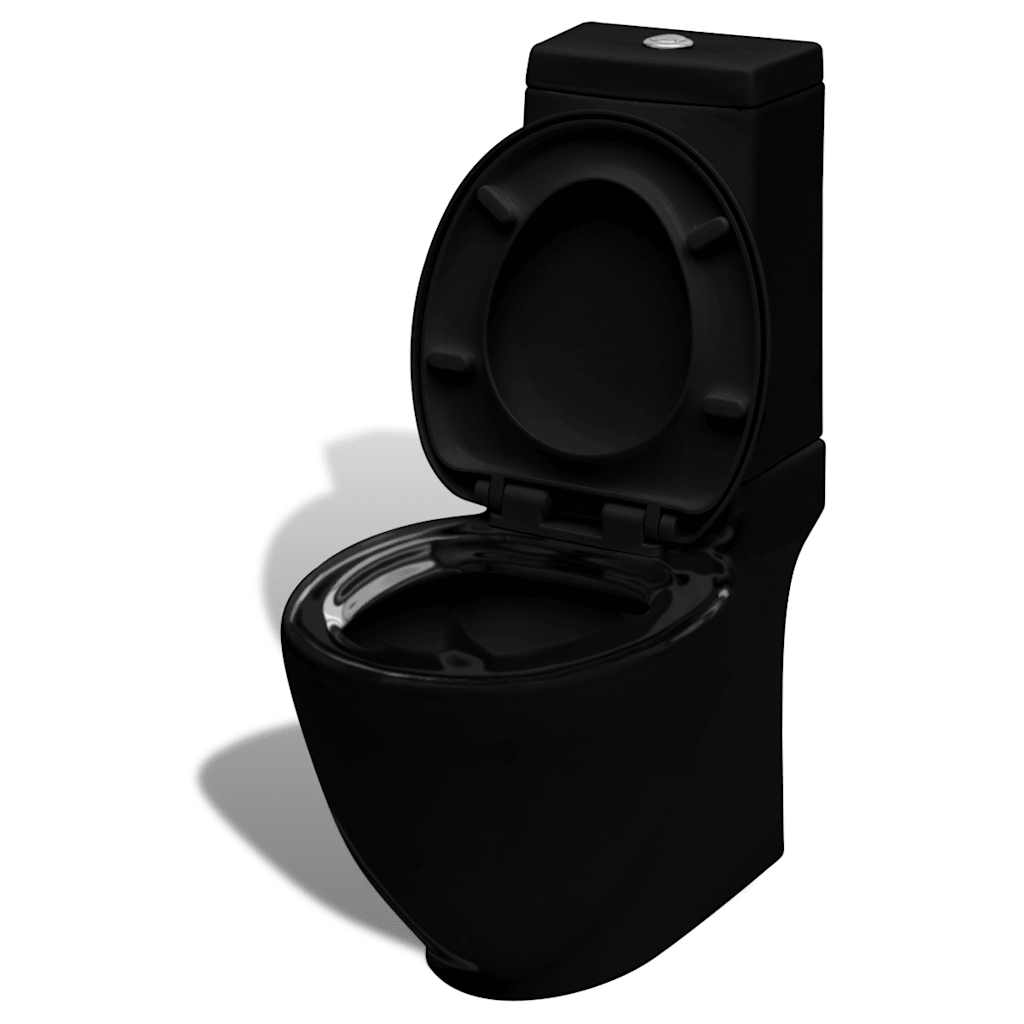 Black Ceramic Toilet & Bidet Set