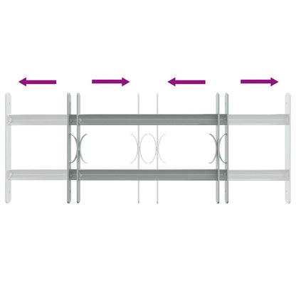 Adjustable Security Grille for Windows with 2 Crossbars 500-650 mm