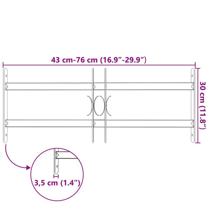 Adjustable Security Grille for Windows with 2 Crossbars 500-650 mm