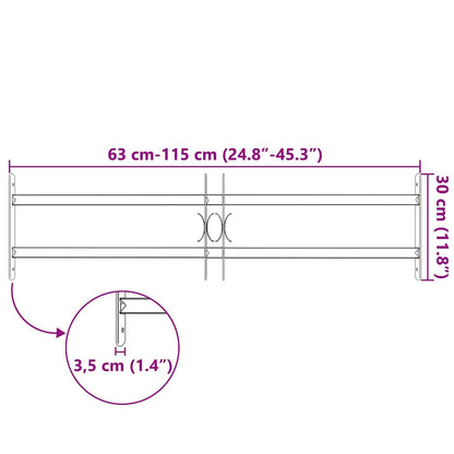 Adjustable Security Grille for Windows with 2 Crossbars 700-1050 mm