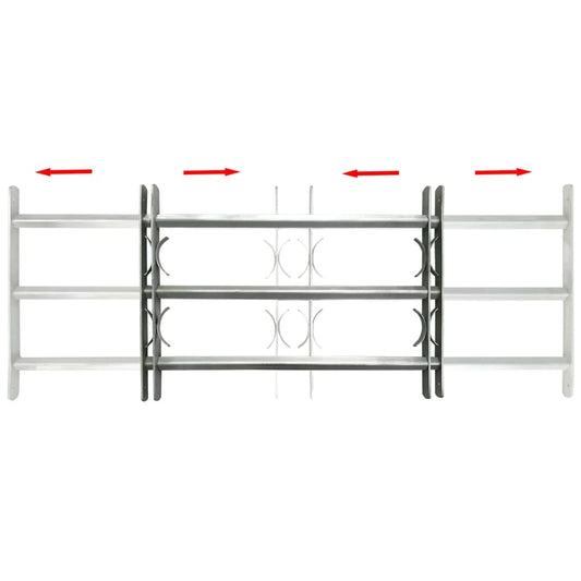 Adjustable Security Grille for Windows with 3 Crossbars 700-1050 mm
