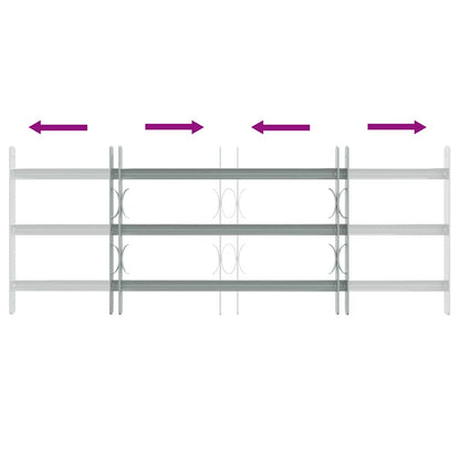 Adjustable Security Grille for Windows with 3 Crossbars 700-1050 mm