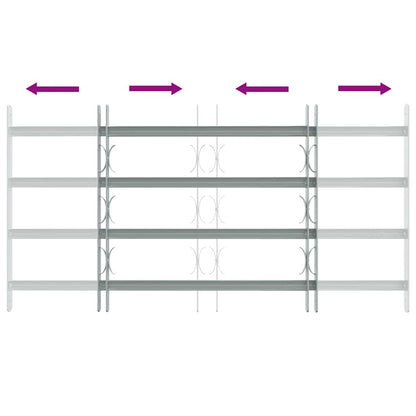 Adjustable Security Grille for Windows with 4 Crossbars 700-1050 mm