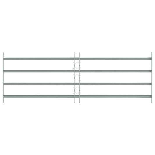 Adjustable Security Grille for Windows with 4 Crossbars 1000-1500 mm