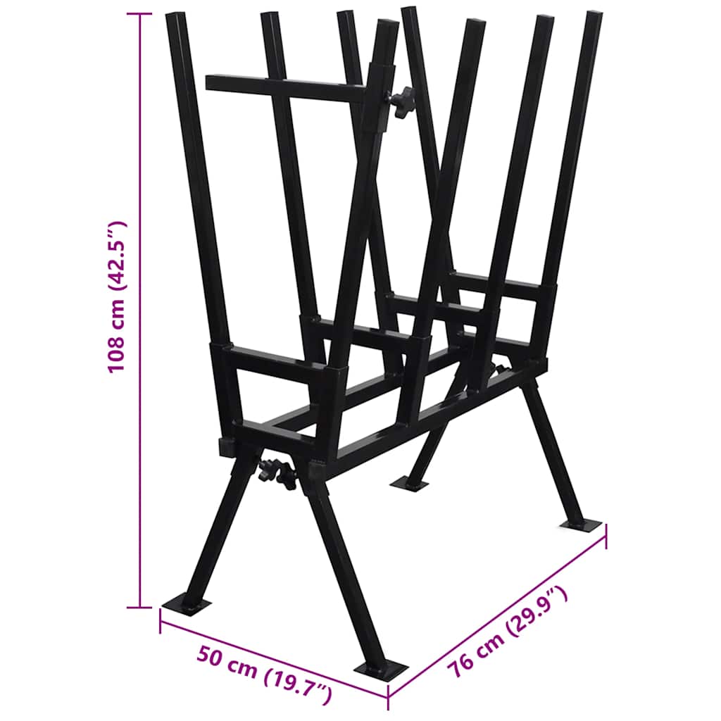 Black Powder-Coated Saw Horse for Woodworking