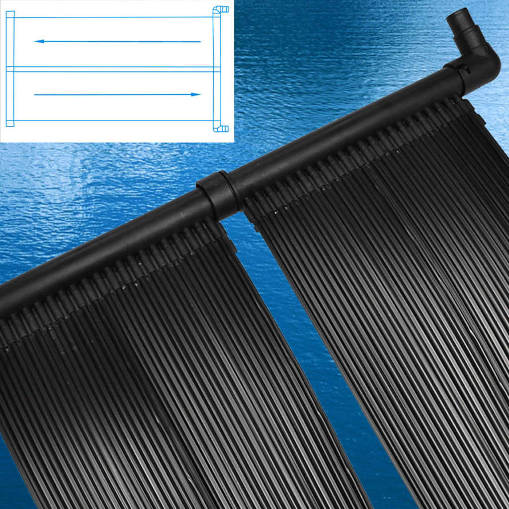 Solar Pool Heater | Set of 2 | Black | Polyethylene | 620 x 75 cm