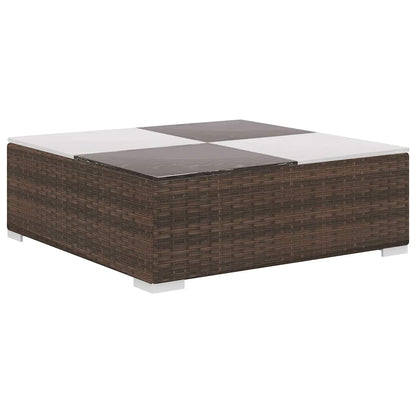 6 Piece Garden Lounge Set with Cushions Poly Rattan Brown