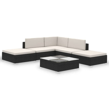 Patio Furniture | Black | Poly Rattan | Large |  Removable Covers