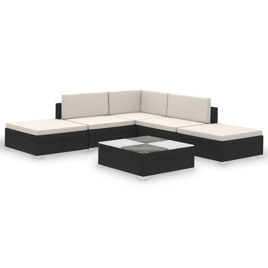 Patio Furniture | Black | Poly Rattan | Large |  Removable Covers