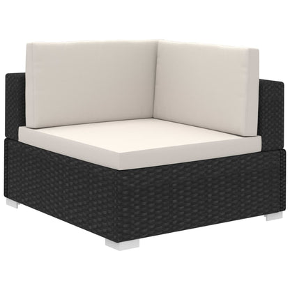 Patio Furniture | Black | Poly Rattan | Large |  Removable Covers