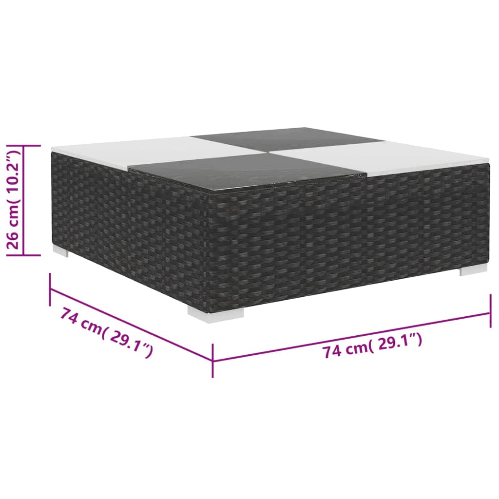 Patio Furniture | Black | Poly Rattan | Large |  Removable Covers