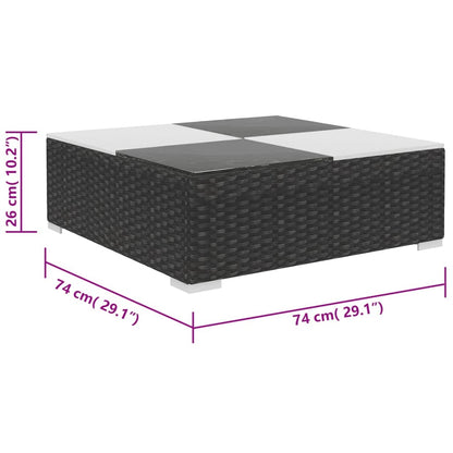 Patio Furniture | Black | Poly Rattan | Large |  Removable Covers