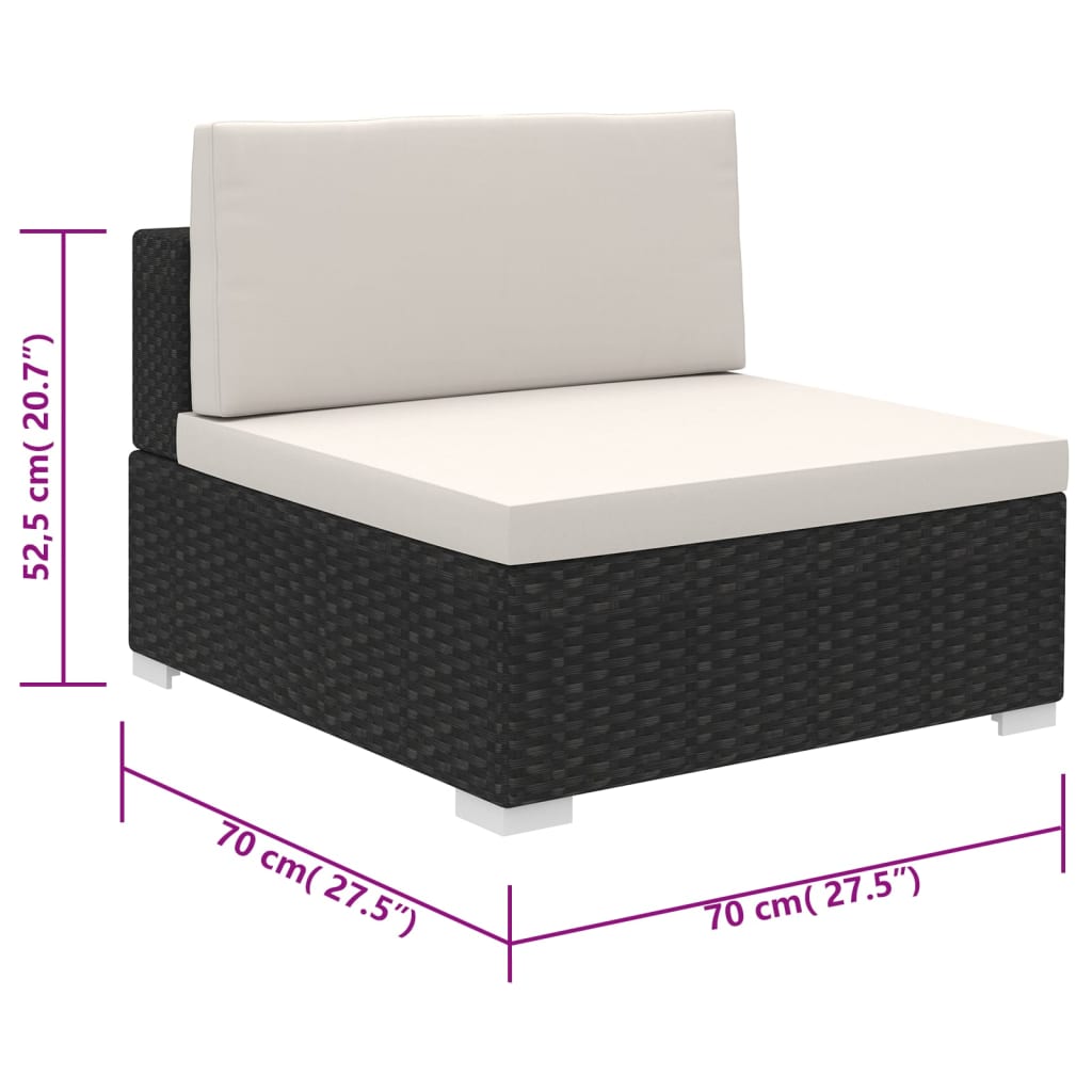 Patio Furniture | Black | Poly Rattan | Large |  Removable Covers