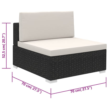 Patio Furniture | Black | Poly Rattan | Large |  Removable Covers