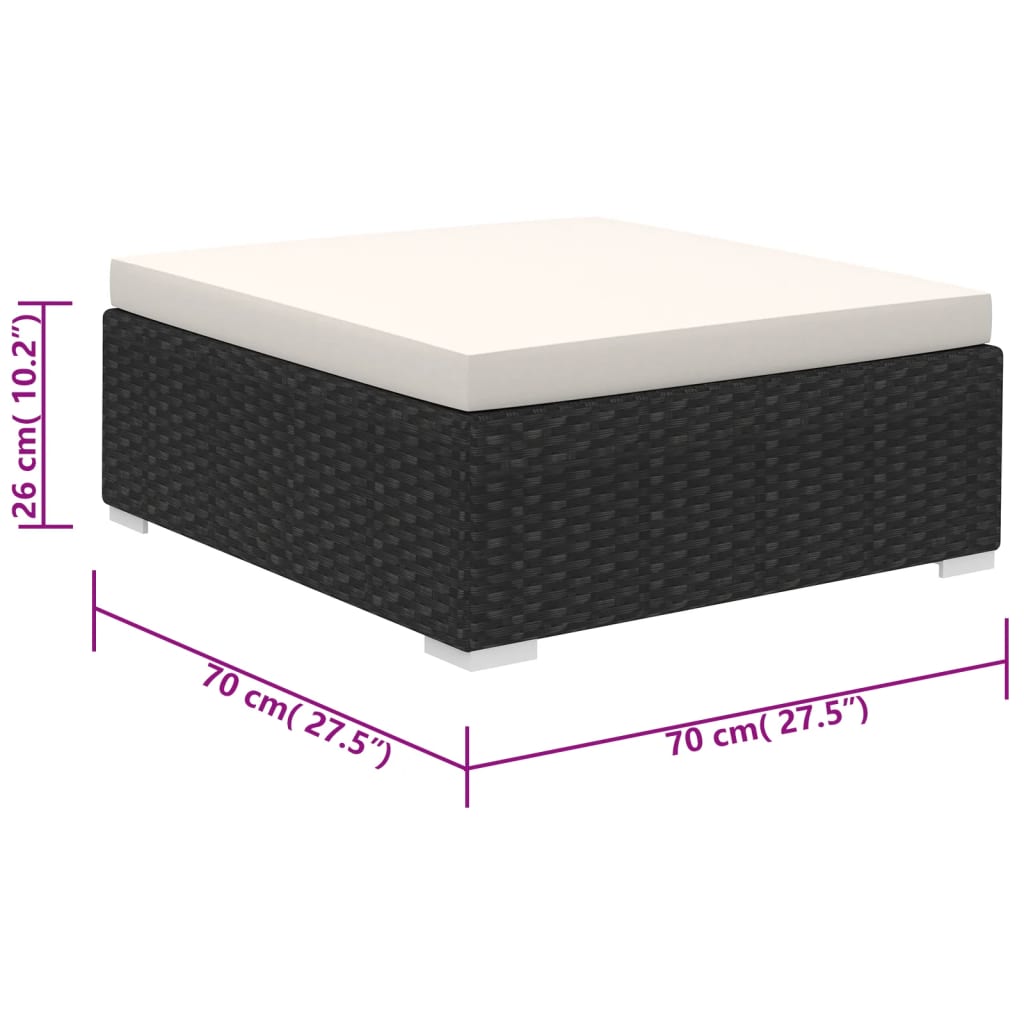 Patio Furniture | Black | Poly Rattan | Large |  Removable Covers