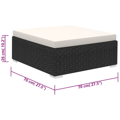 Patio Furniture | Black | Poly Rattan | Large |  Removable Covers