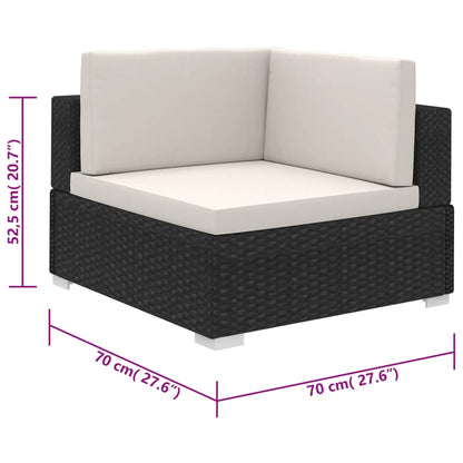Patio Furniture | Black | Poly Rattan | Large |  Removable Covers