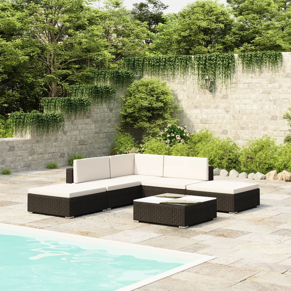 Patio Furniture | Black | Poly Rattan | Large |  Removable Covers