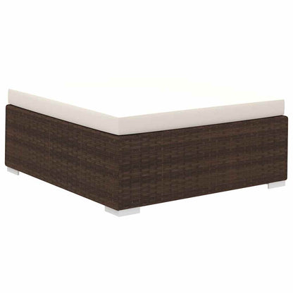 41270 vidaXL 8 Piece Garden Lounge Set with Cushions Poly Rattan Brown
