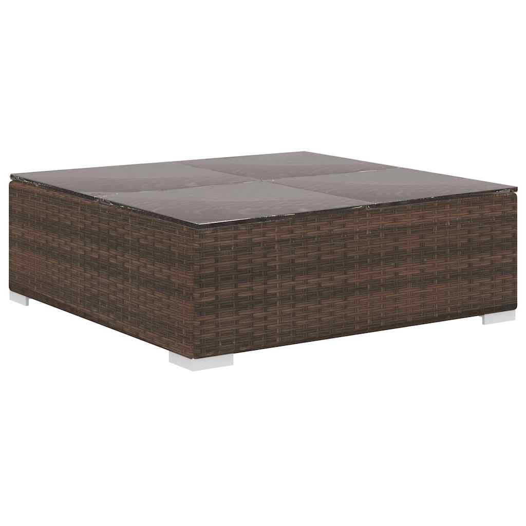 41270 vidaXL 8 Piece Garden Lounge Set with Cushions Poly Rattan Brown