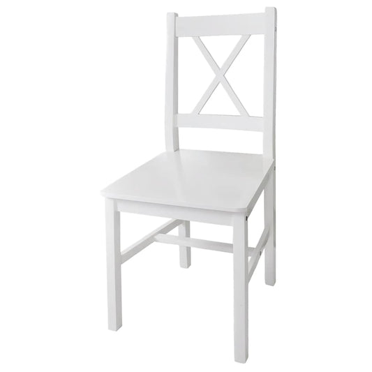 Dining Chair | Set of 4 | White | Pine wood | Medium | Ergonomic