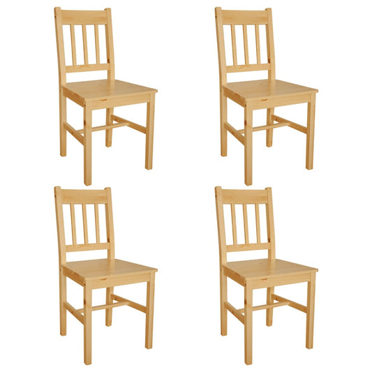 Dining Chair | Set of 4 | Natural | Solid Pinewood | Standard | Durable
