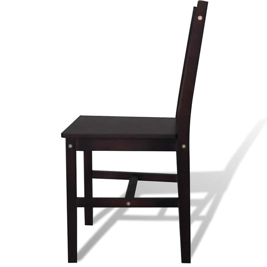 Dining Chair |  Set of 2 | Dark Brown | Pine wood | Standard