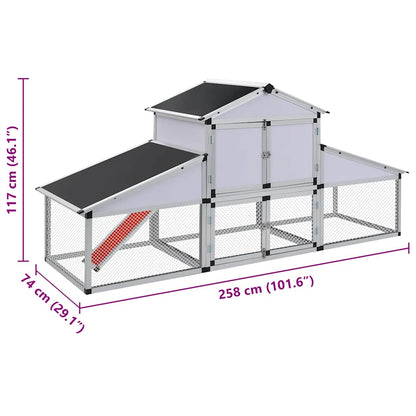 Chicken Coop with Runs and Nest Box Aluminium
