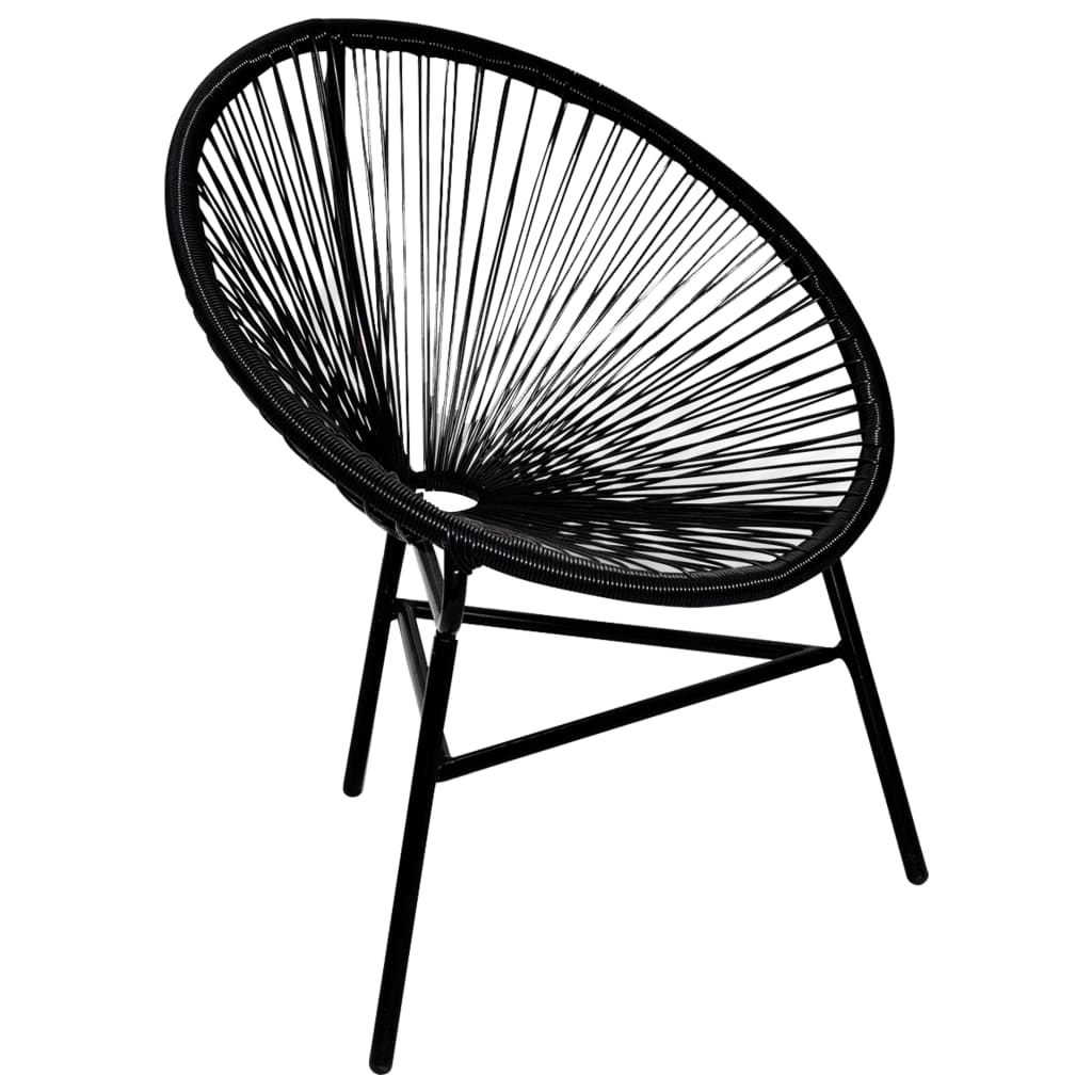 Chair | Black | Poly Rattan | Standard | Durable | Chair | Oval