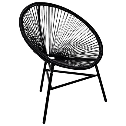 Chair | Black | Poly Rattan | Standard | Durable | Chair | Oval