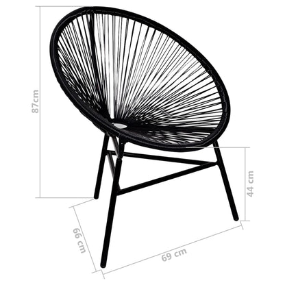 Chair | Black | Poly Rattan | Standard | Durable | Chair | Oval