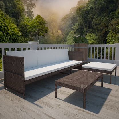 Garden Sofa | Brown | PE Rattan | Three-piece set | Light Weight