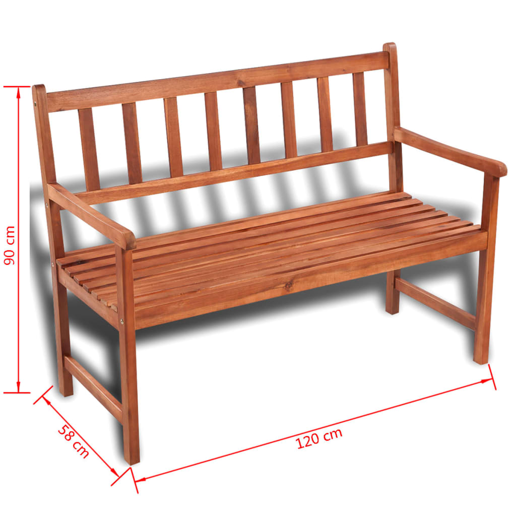 Garden Bench | Light Brown | Acacia hardwood | Medium | Durable