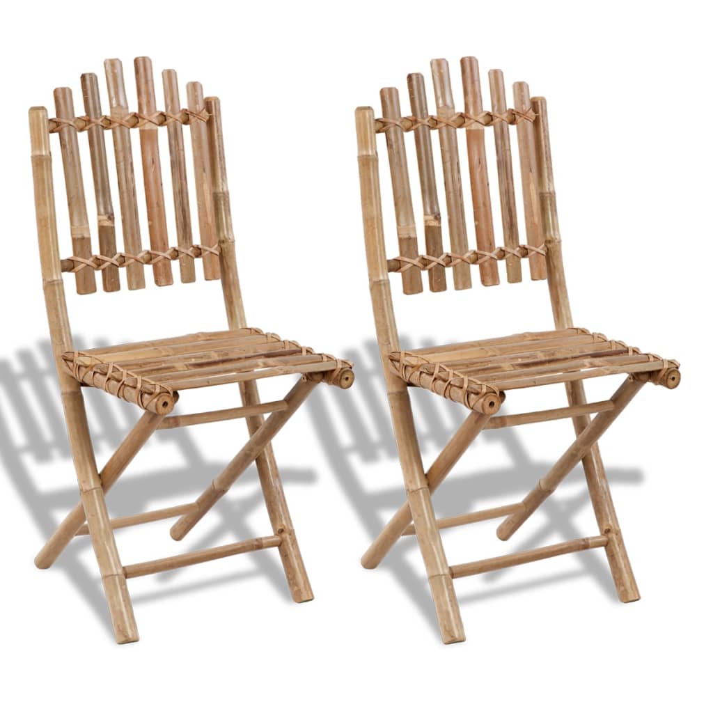 Garden Chair | Set of 2 | Bamboo | Solid bamboo | Medium | Foldable