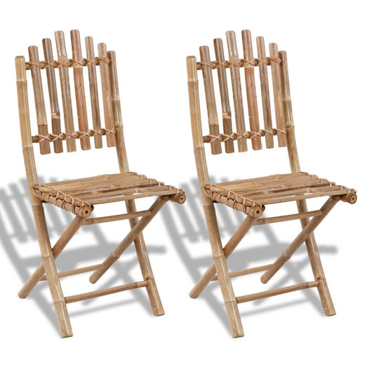 Garden Chair | Set of 2 | Bamboo | Solid bamboo | Medium | Foldable