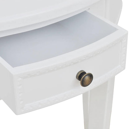 Console Table with Drawer Half-round White