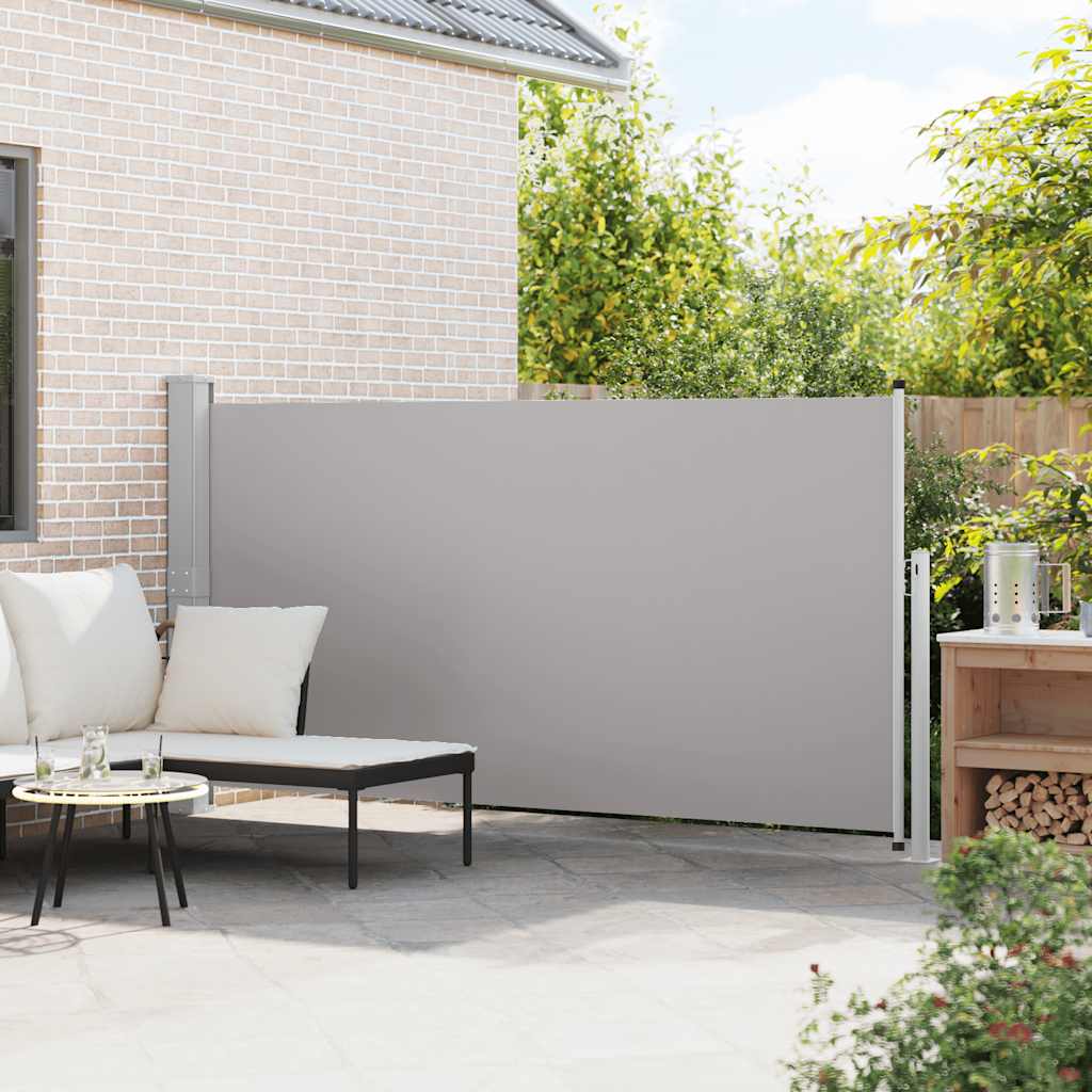41546 vidaXL Patio Retractable Side Awning 160 x 300 cm Grey
