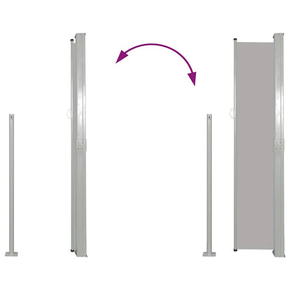41546 vidaXL Patio Retractable Side Awning 160 x 300 cm Grey