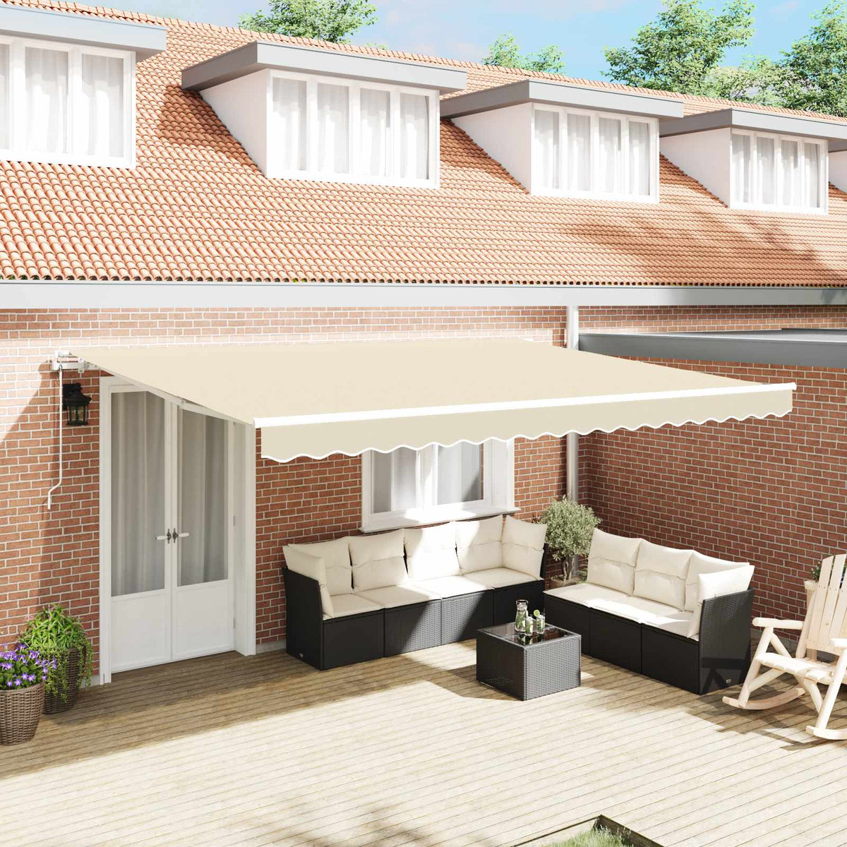 Awning Frame 4x3 m Automatic Roll-back Aluminium