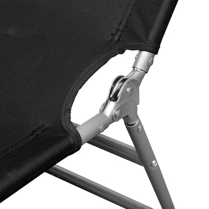 Sun Lounger | Black | Powder-coated steel | 189 cm long | Foldable