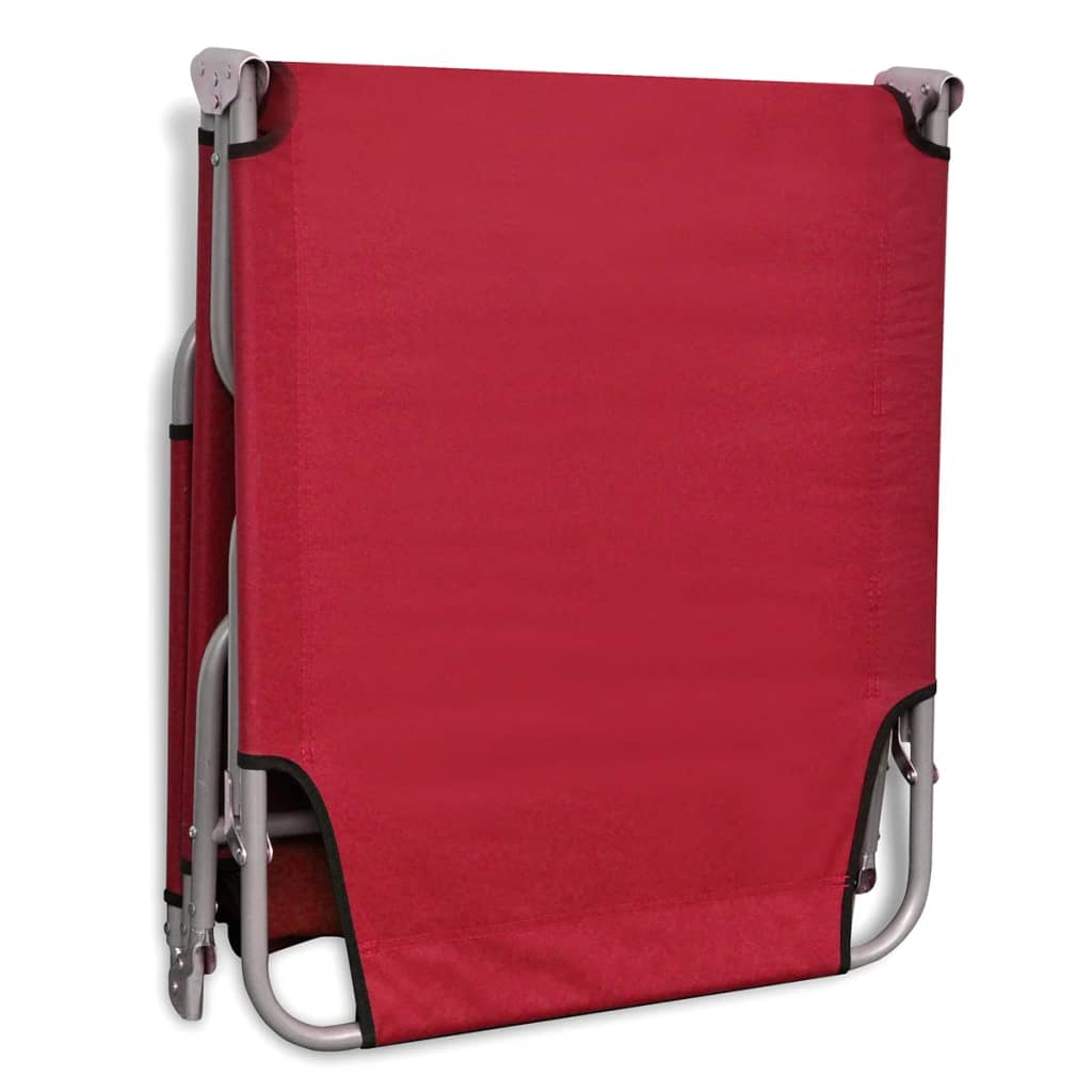 Sun Lounger | Red | Powder-Coated Steel | Standard | Foldable