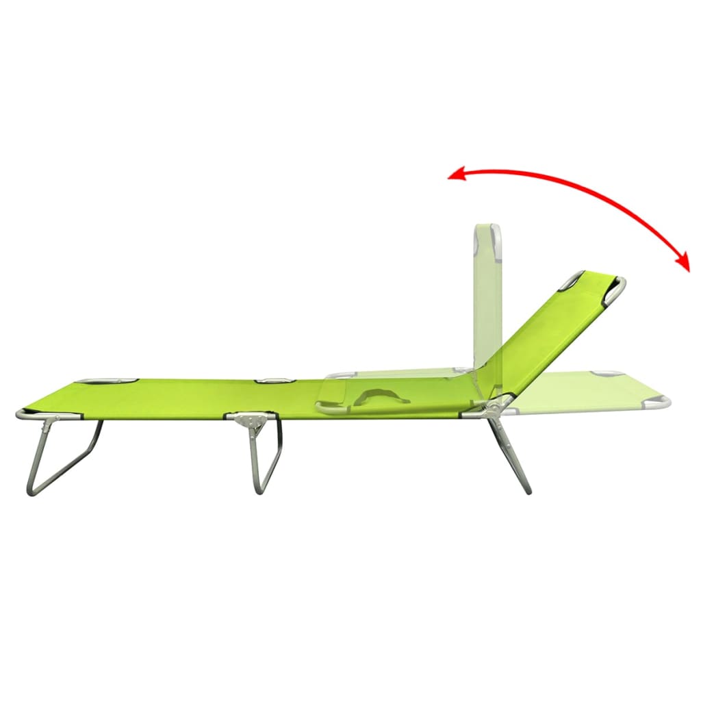 Sun Lounger | Apple Green | Polyester | One Size | Foldable | Sun Lounger