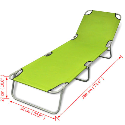 Sun Lounger | Apple Green | Polyester | One Size | Foldable | Sun Lounger
