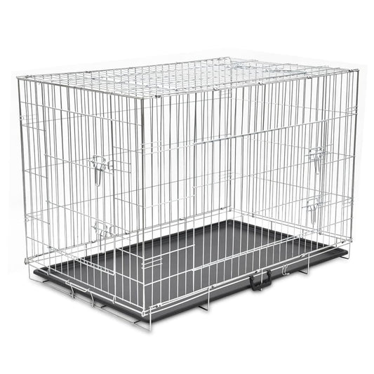 Dog Crate | Galvanised silver | Galvanised steel | XXL | Foldable
