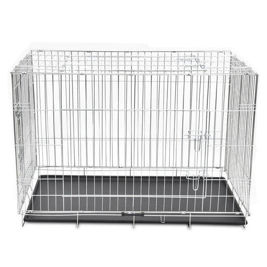 Dog Crate | Galvanised silver | Galvanised steel | XXL | Foldable