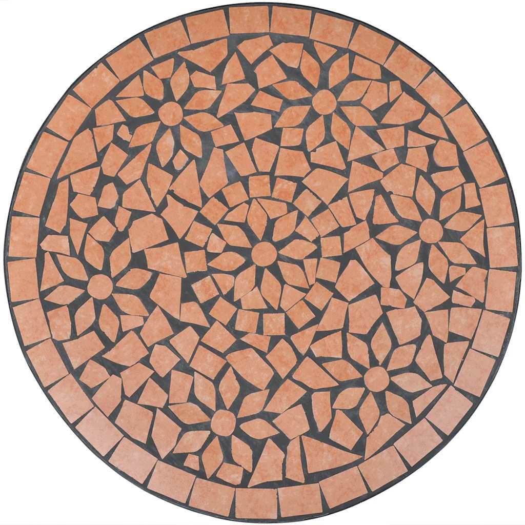41528 vidaXL Bistro Table Terracotta 60 cm Mosaic